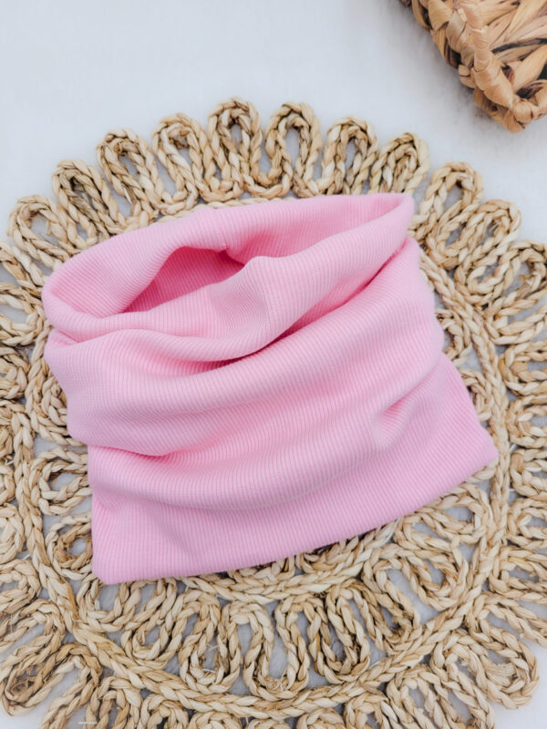 Komin prążkowany dziecięcy różowy