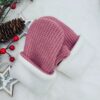 Rękawiczki zimowe dziecięce wrzosowy róż