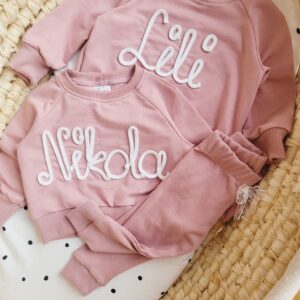 Bluza i legginsy brudny róż