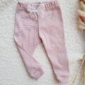Legginsy prążkowane pastelowy róż