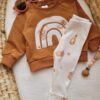 Bluza z tęczą i legginsy prążkowane Sweet Bunny