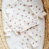 Bluza i legginsy prążkowane dla dziewczynki różyczki