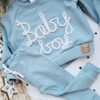 Bluza Baby Boy i legginsy prążkowane brudny niebieski