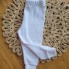 Legginsy prążkowane dla dziecka białe