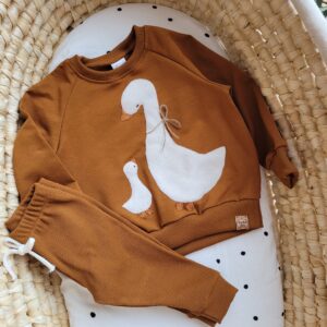 Bluza dziecięca mama gąska ciemny karmel.