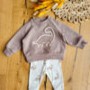 Komplet bluza i legginsy dziecięce z dinozaurami