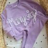 Bluza i legginsy dla dziewczynki z napisem Marysia kolor lawenda