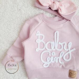 Bluza dla dziewczynki z napisem Baby Girl pastelowy róż