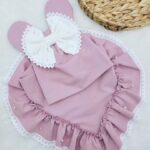 Komplet dla dziewczynki z kokardą i perełkami