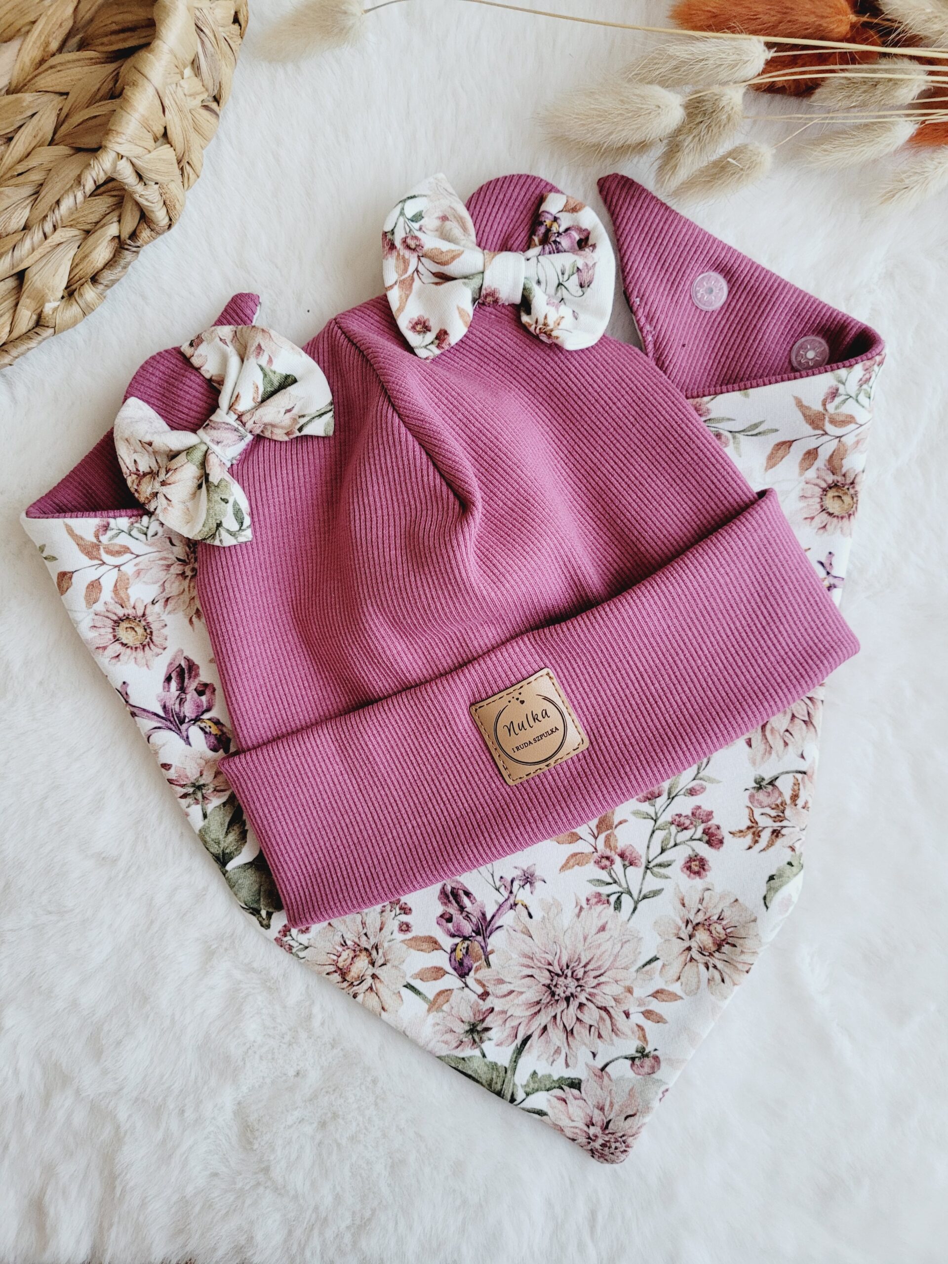 Komplet dla dziewczynki Dalie róż wrzosowy