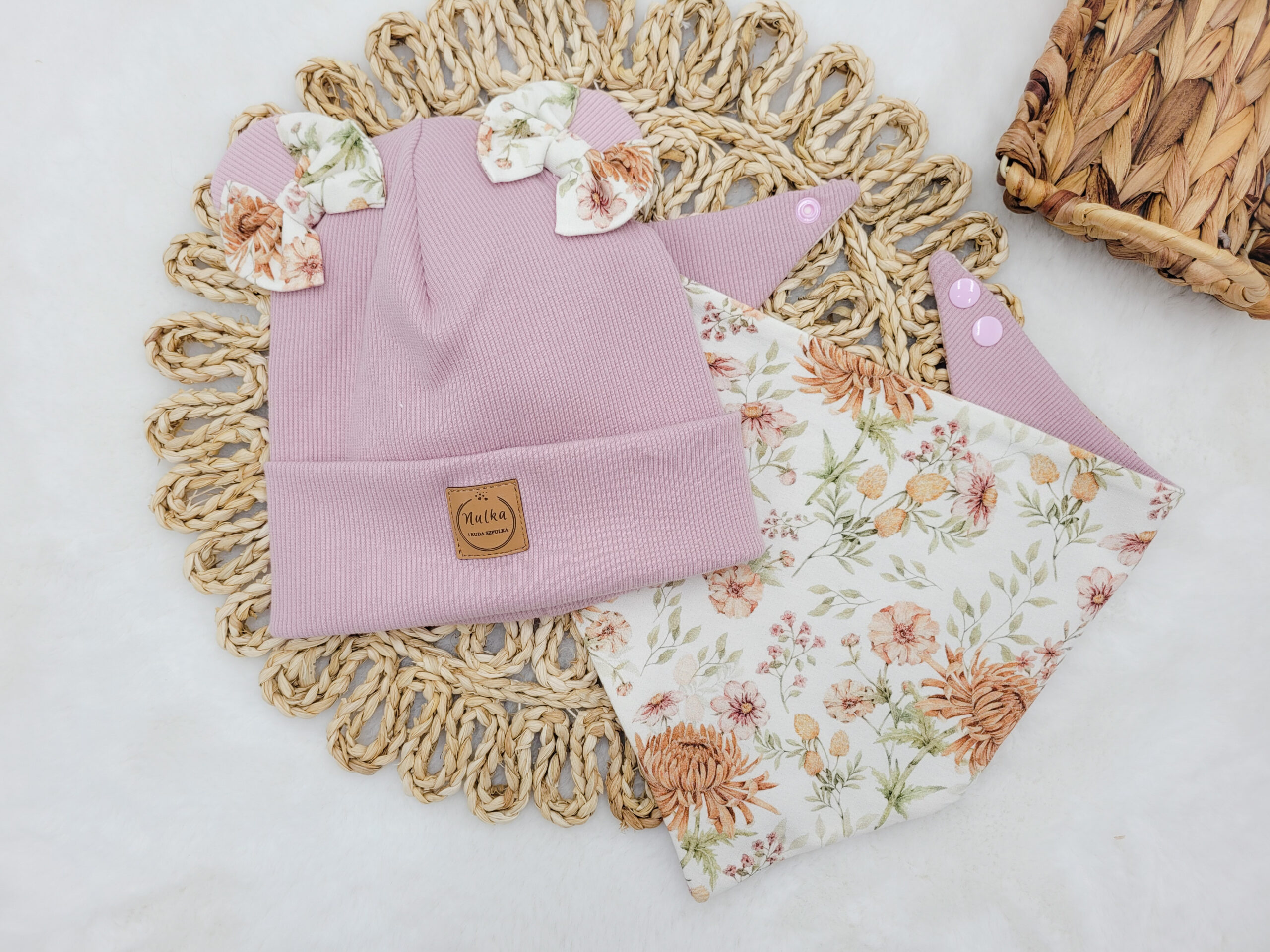 Komplet dla dziewczynki Flora pastelowy róż