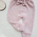 Spodnie sweterkowe dla dziewczynki pastelowy róż