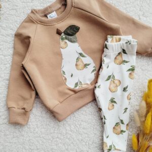 Bluza i legginsy prążkowane dla dziecka gruszka