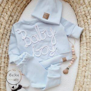 Bluza, legginsy i czapka Baby boy kolor baby blue