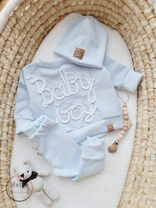 Bluza, legginsy i czapka Baby boy kolor baby blue