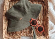 Kapelusz muślinowy dla chłopca khaki