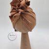 Turban z falbanką karmel