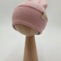 Czapka prążkowana dla dziewczynki brudny róż