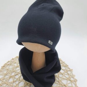 Czapka i komin dla dziecka Czarny