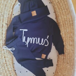 Legginsy prążkowane dla dziecka Granatowe