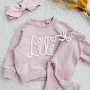 Legginsy prążkowane dla dziewczynki Pastelowy Róż