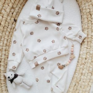 Bluza, legginsy i czapka z misiowymi uszkami Psie Łapki