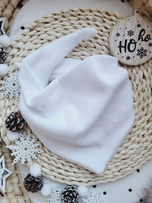 Chusta pod szyję prążek biel podszyta polarem