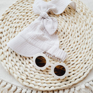 Chustka z daszkiem muślin - jasny beż