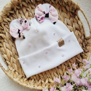 Czapka dla dziewczynki z uszkami i kokardkami Minnie - kolory