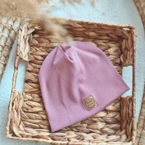 Czapka prosta brudny róż