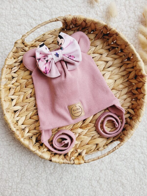Czapka-wiazana-prosta-dla-dziewczynki-z-uszkami-i-kokarda-Minnie-brudny-roz-scaled-1.jpg