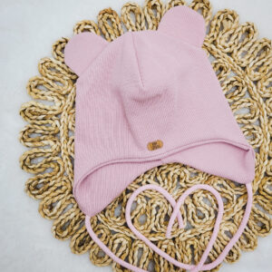 Komplet dla dziewczynki czapka wiązana z uszkami + chusta/komin - kolory