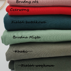 Dzianina prążkowana kolorystyka