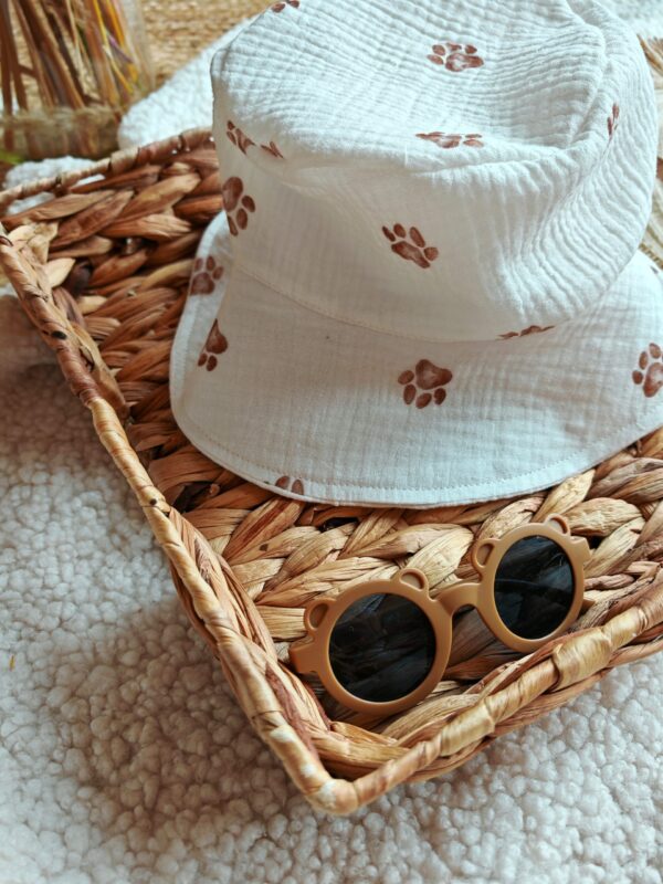 Kapelusz muślinowy dla chłopca Psie łapki