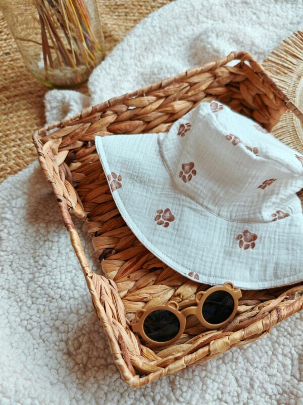 Kapelusz muślinowy dla chłopca Psie łapki