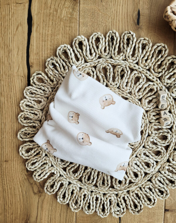 Komin prążkowany dla dziecka Misie