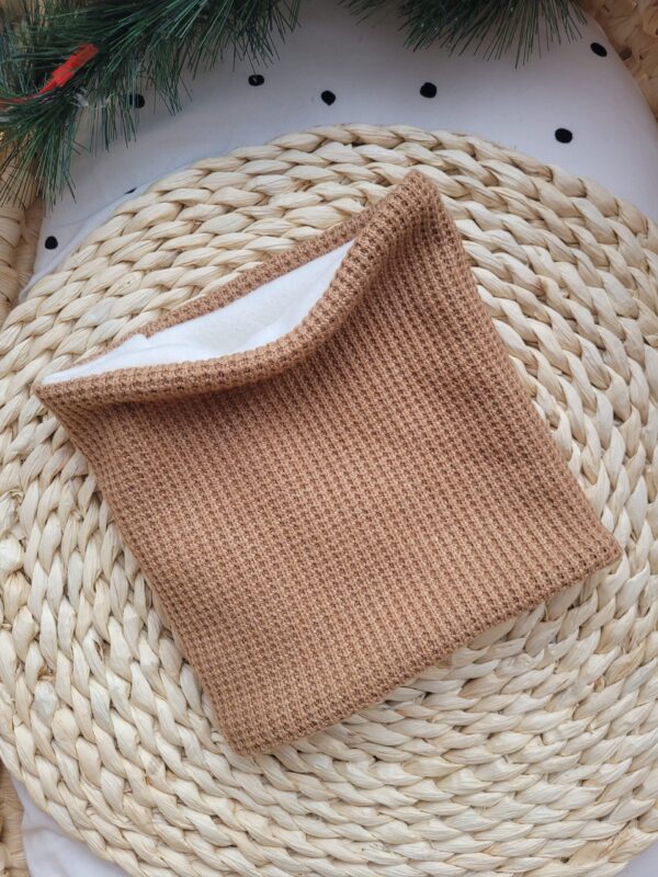 Komin zimowy karmel polar ecru