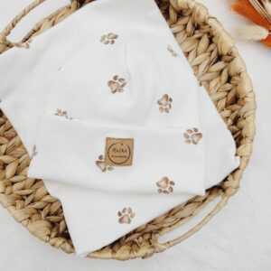 Czapka i komin/chusta dla dziecka Psie Łapki