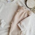 Komplet sweterkowy z guzikami jasny beż, beż