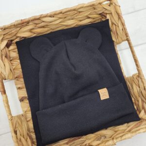 Komplet wywijany z uszkami czarny