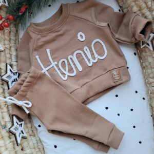 Legginsy prążkowane dla dziecka Karmelowe