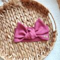 Opaska dla dziewczynki z kokardą wrzosowy róż