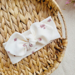 Opaska prążkowana z kokardą pin-up Różyczki