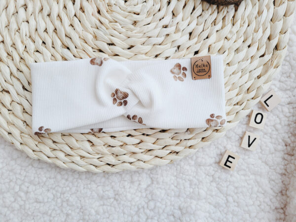 Opaska dziewczęca prążkowana przeplatana w łapki