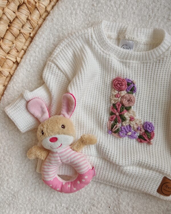 Sweterek dla dziewczynki ecru, lietra L