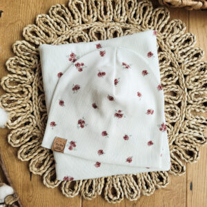 Komplet dziecięcy prążkowany Różyczki