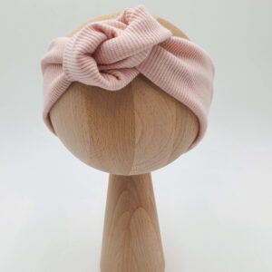 Opaska dla dziewczynki z supełkiem pudrowy róż