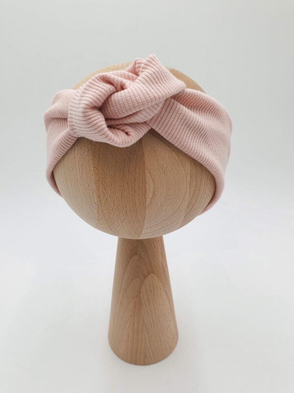 Opaska dla dziewczynki z supełkiem pudrowy róż